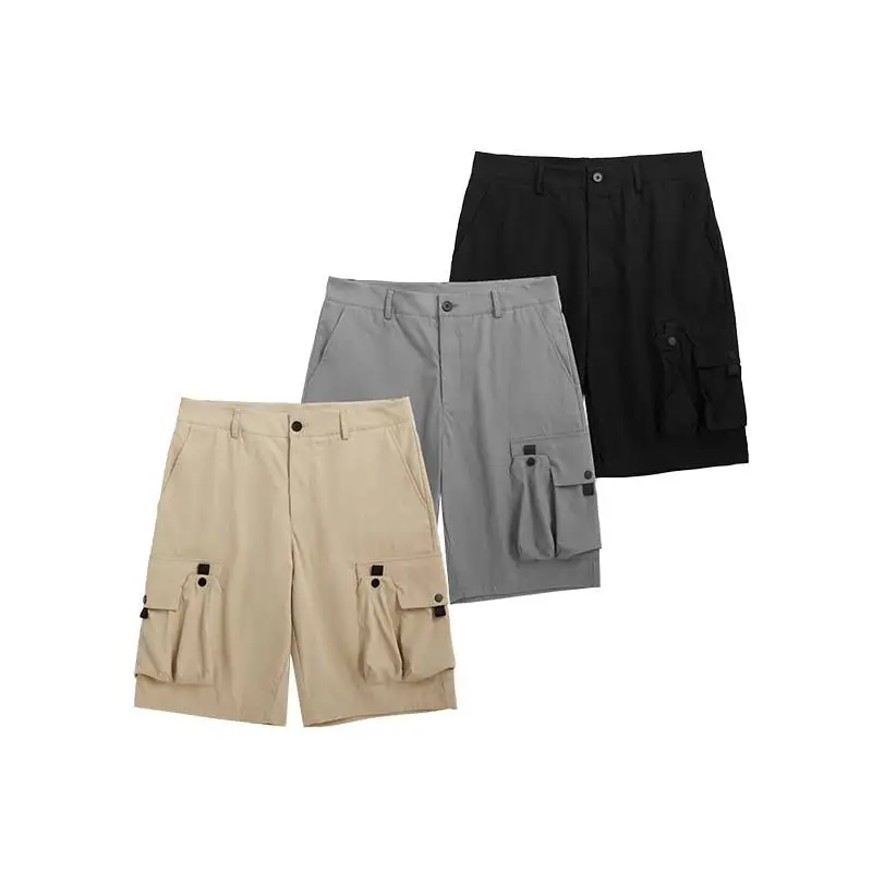

Khaki Green Series Spring and Summer New Products Twill Stereo Double Organ Pocket Casual Work Clothes Mens Shorts