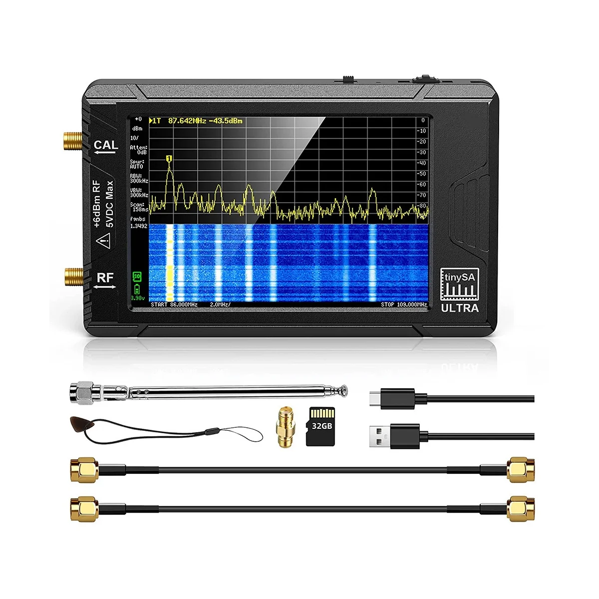 

Ultra Spectrum Analyzer, 4.0 Inch 100KHz To 5.3GHz Tiny Frequency 2-In-1 Signal Generator 100KHz To 800MHz