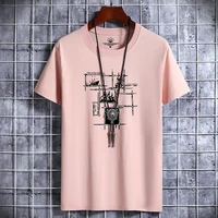 quadrilateral lattice printing 100 cotton men t shirt hip hop cotton t shirt o neck summer male causal tshirts fashion loose