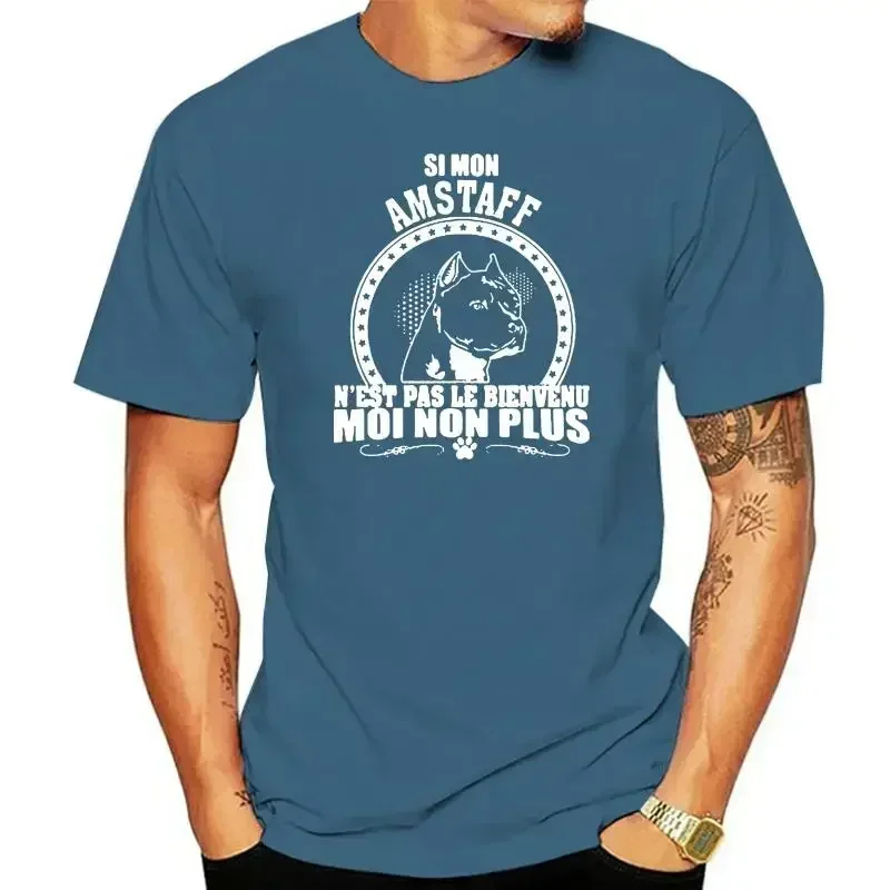 Футболка для мужчин и женщин Si mon Amstaff не le bienvenu My non plus(1)