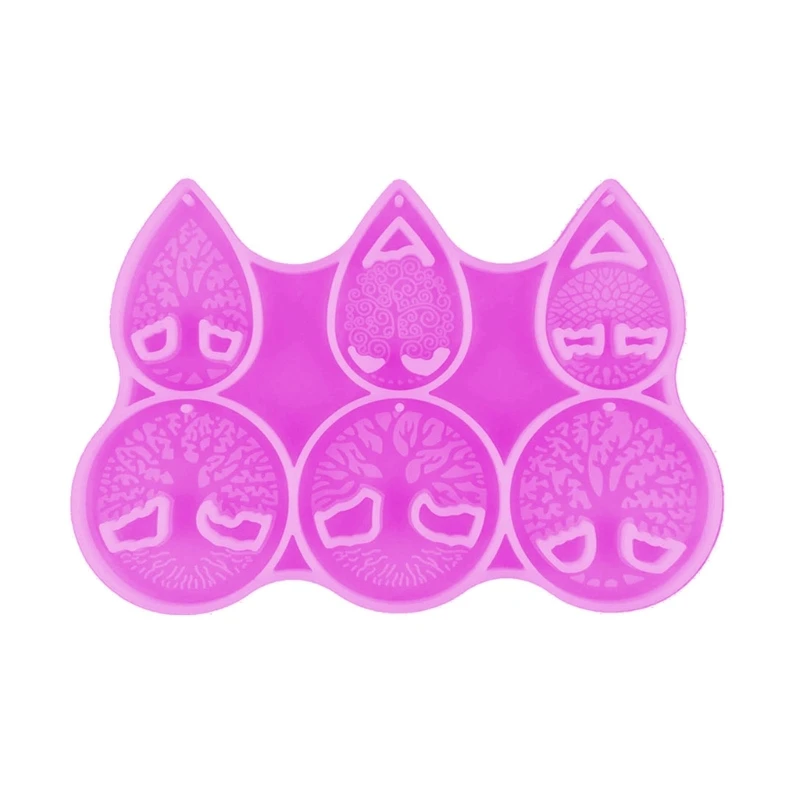 

R3MC Keychain Resin Mold Tree Life Silicone Mold for Resin Pendant Earrings Jewelry