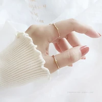 korean edition sterling silver ring gold plated opening women cold wind minimalist irregular face fine ring jewelry