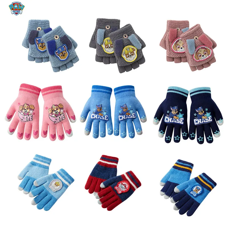 

1 Pair PAW Patrol Anime Gloves for Girl Boy Autumn Winter Glove Skye Everest Chase Non Slip Breathable Mitten Kid Christmas Gift