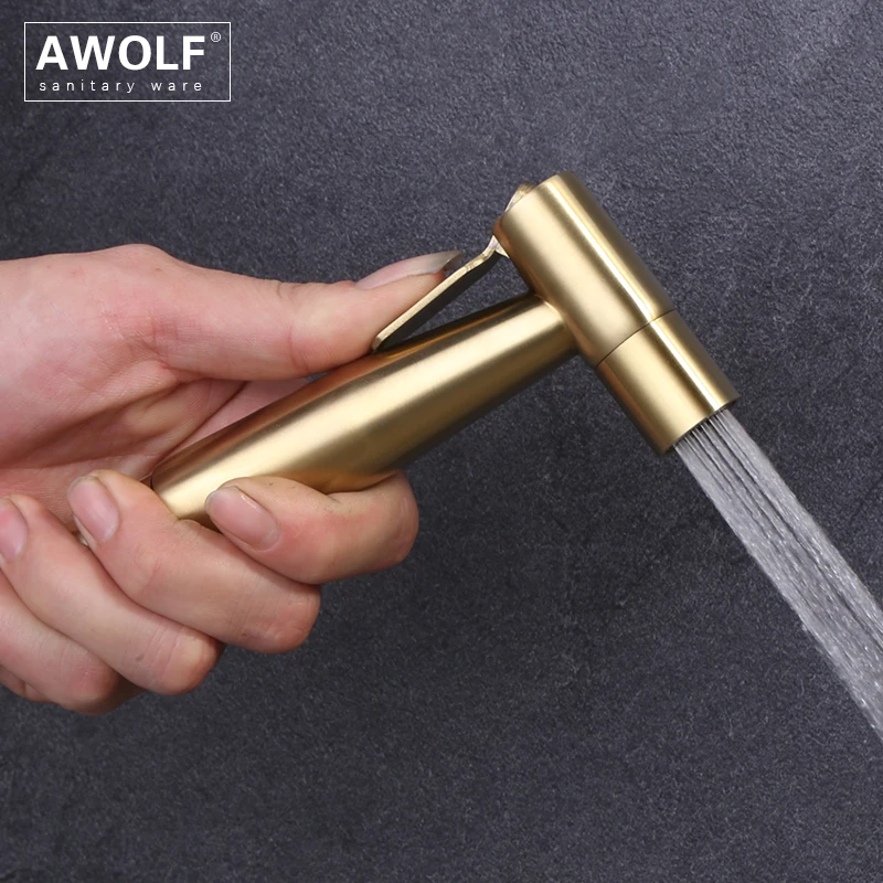 Awolf матовая Золотая гигиеническая насадка для душа Ванная комната из нержавеющей