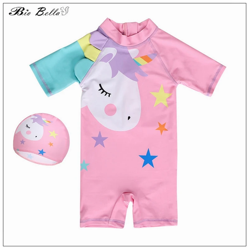 

Детские купальники для девочек, Солнцезащитный мультяшный Детский бикини для плавания, водные игры, Hoilday 1-8 лет, детский Быстросохнущий гидр...