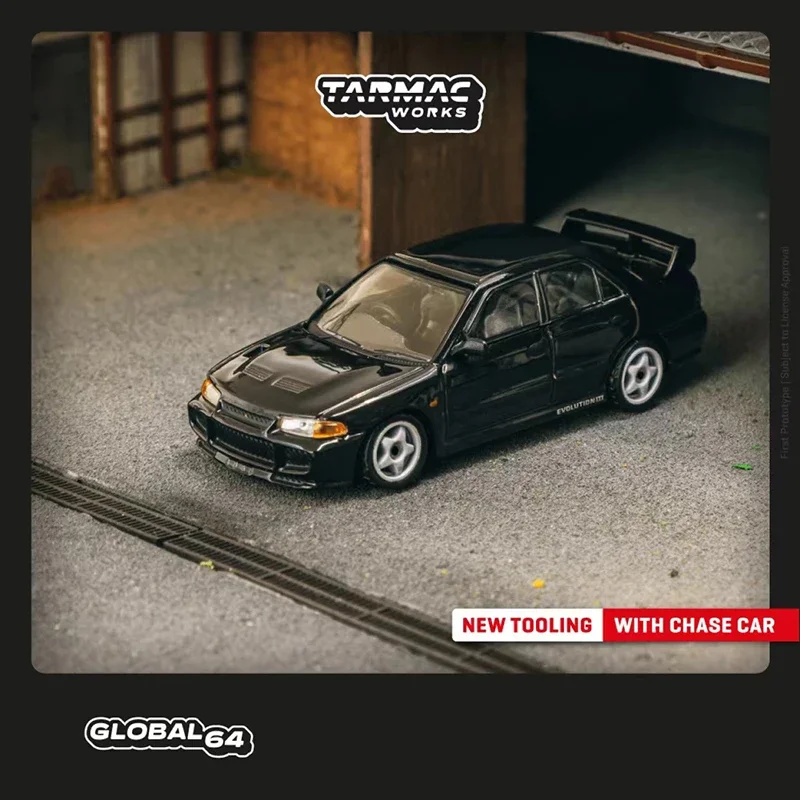 Модель автомобиля Tarmac Works 1:64 Lancer GSR Evolution III литой автомобиль из сплава черный