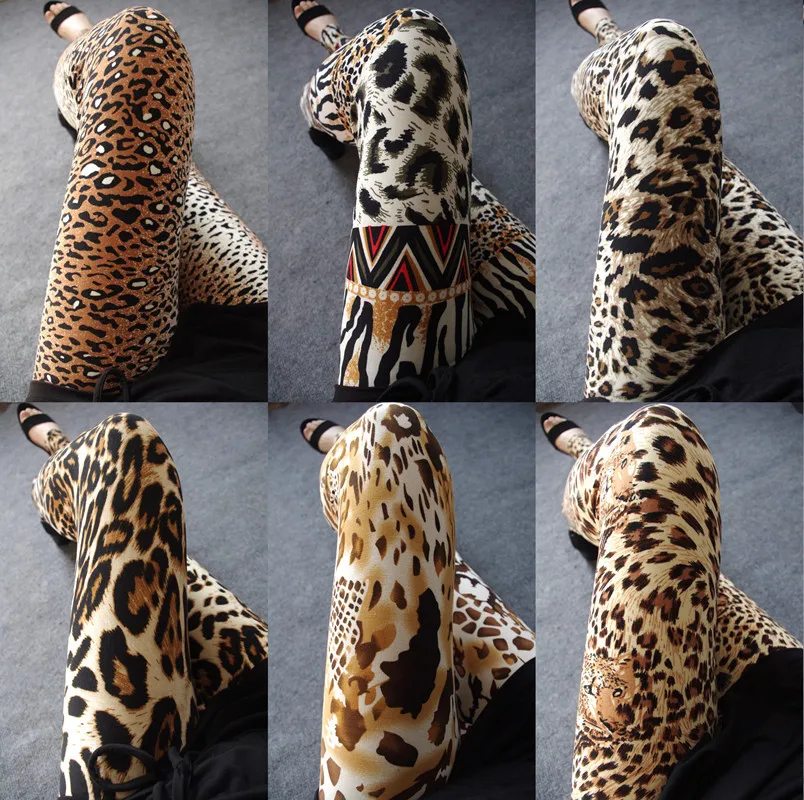

2022 Spring And Summer New Women's Plus Size Leopard Print Cropped Pants Breathable Hip Lift Leggings Women