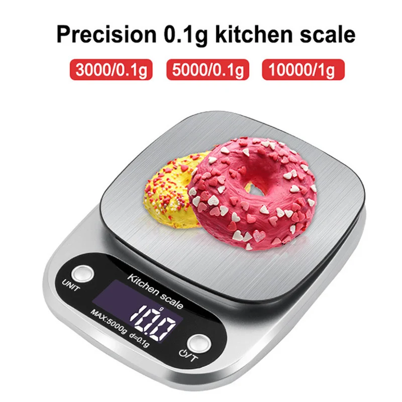 

Электронные кухонные весы, высокоточный Карманный безмен из нержавеющей стали с ЖК-дисплеем, максимальный вес 10 кг/1 г, для приготовления пищи и выпечки