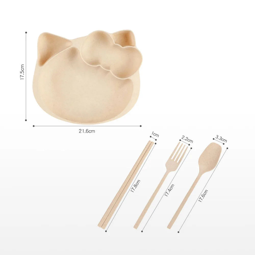 Комплект детской посуды из 4 предметов креативная Милая Антискользящая