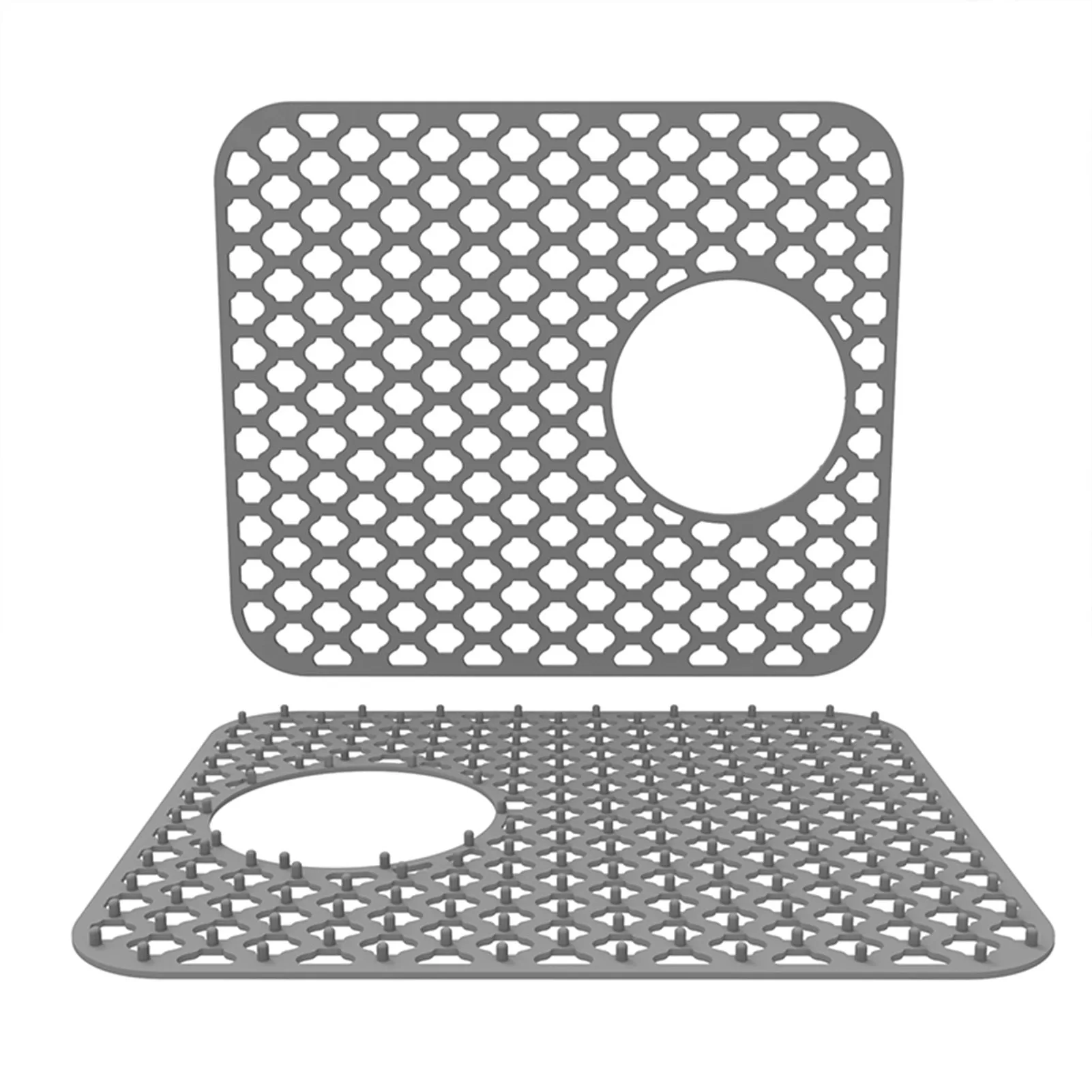 

Kitchen Silicone Anti-slip Sink Mat Lightweight Portable Mat for Dishes Drying Mat