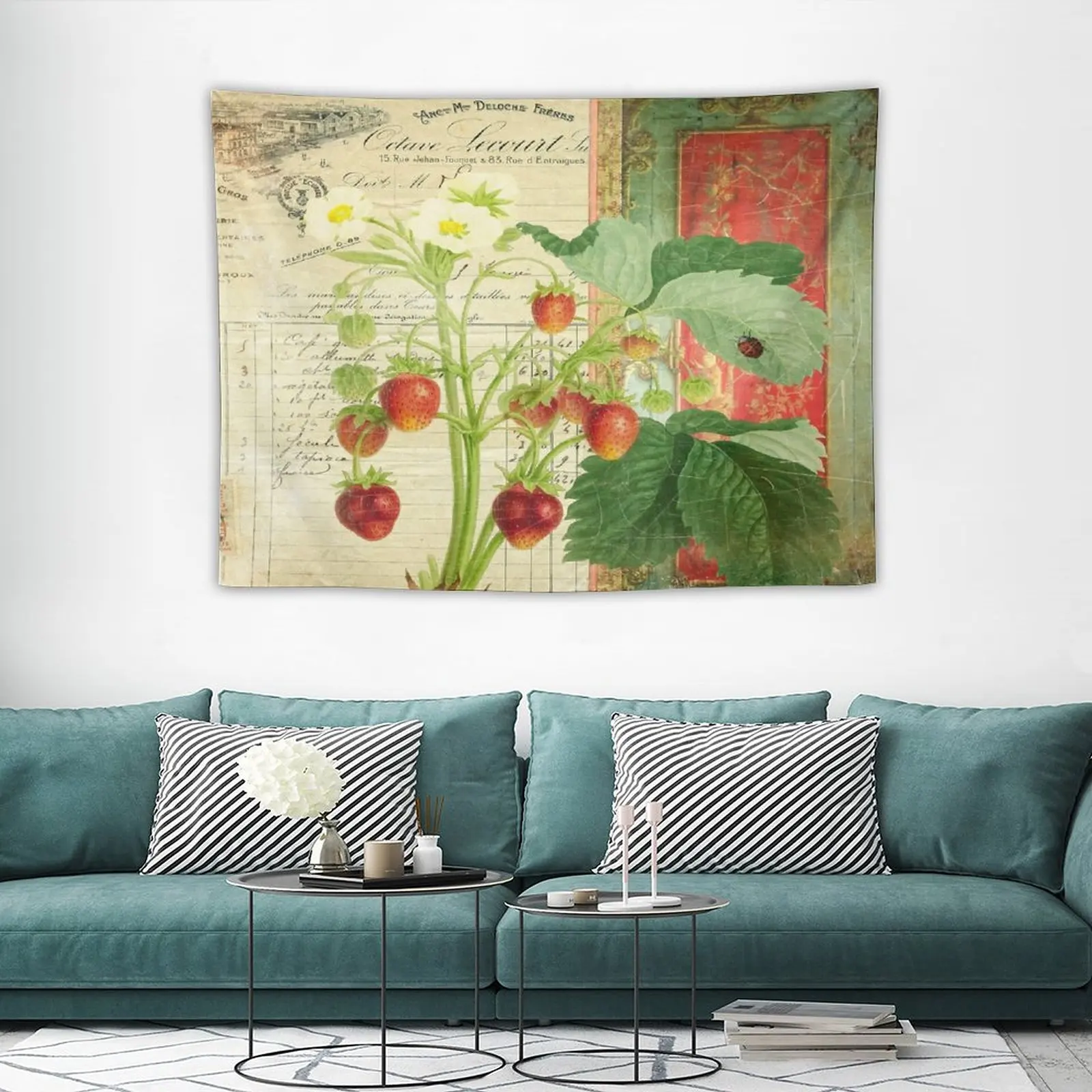 

Fraises À La Crème Tapestry Korean Room Home Decor Kawaii Room Decor Hanging Aesthetic Room