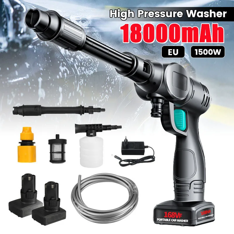 

1500W Cordless High Pressure Car Washer Spray Water Gun Portable 18000mAh Car Wash Pressure Cleaner Cleaning Machine