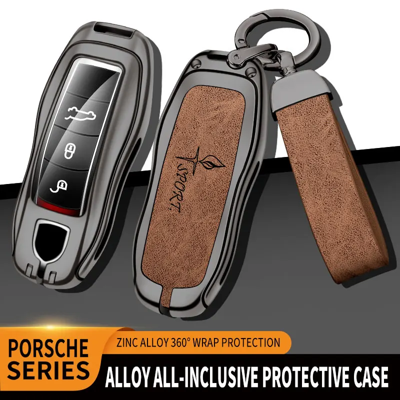 

Zinc Alloy Car Remote Key Case Cover For Porsche Cayenne Macan 718 Taycan Boxster Cayman Panamera 911 918 996 997 991 Key Shell