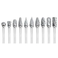 10 pieces of 18 inch about 0 3 cm handle double cut carbide rotary burr set engraving tools