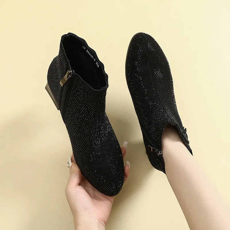 Женские ботильоны челси из синтетической кожи до середины икры большой размер