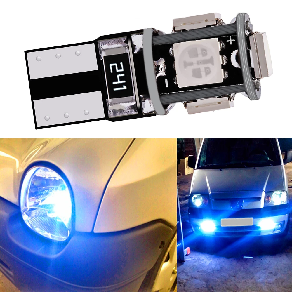 

1pcs New T10 W5W 194 Car Brake Led Canbus Interior Reading Bulbs Dome Dashboard Lamp 5050 5SMD Reverse Light License Plate Lamps