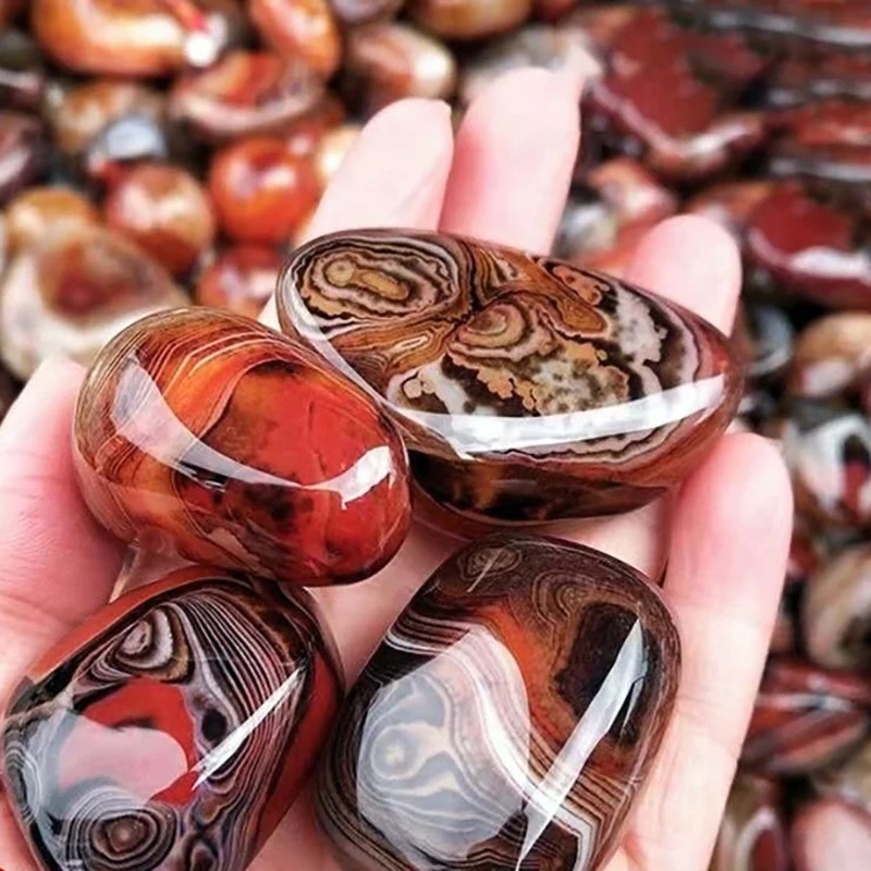 

Madagasca Natural Polished Veins Agate Oval Stone Healing Reiki Crystal Energy Power Crafts Holiday Gift Fish Tank Home Decor