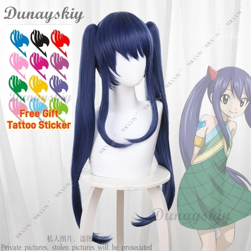 Венди Марвелл ФЕЯ Косплей Парик TAIL Аниме Синий Cos Парики Небо Убийца Дракона