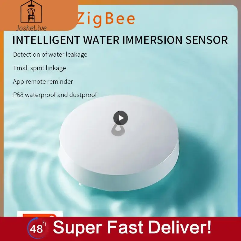 

Smart Home Flood Sensor Smart Life Water Leak Detector Zigbee Tuya Water Tank Full Linkage Alarm Home Security Remote Monitoring