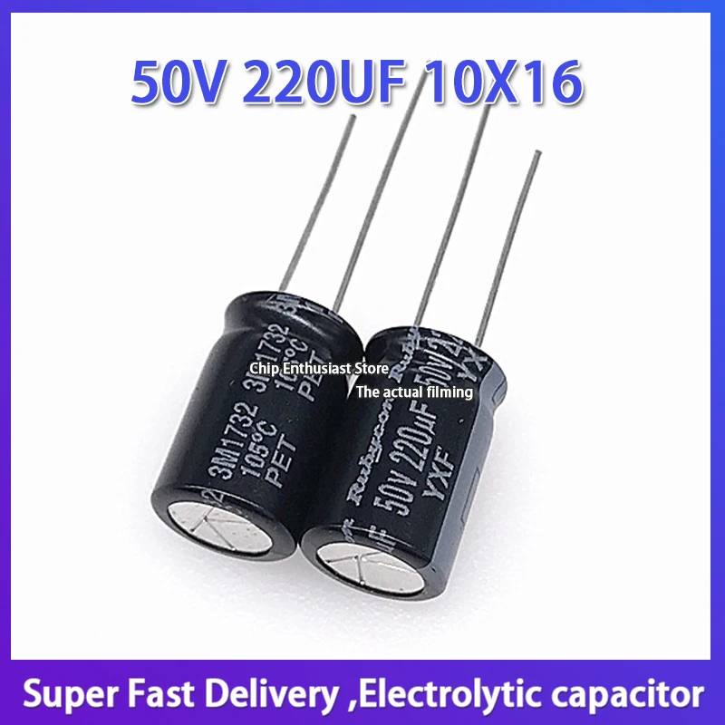 

10PCS New product Rubycon imported aluminum electrolytic capacitor 50V 220UF 10X16 Japanese ruby yxf high frequency