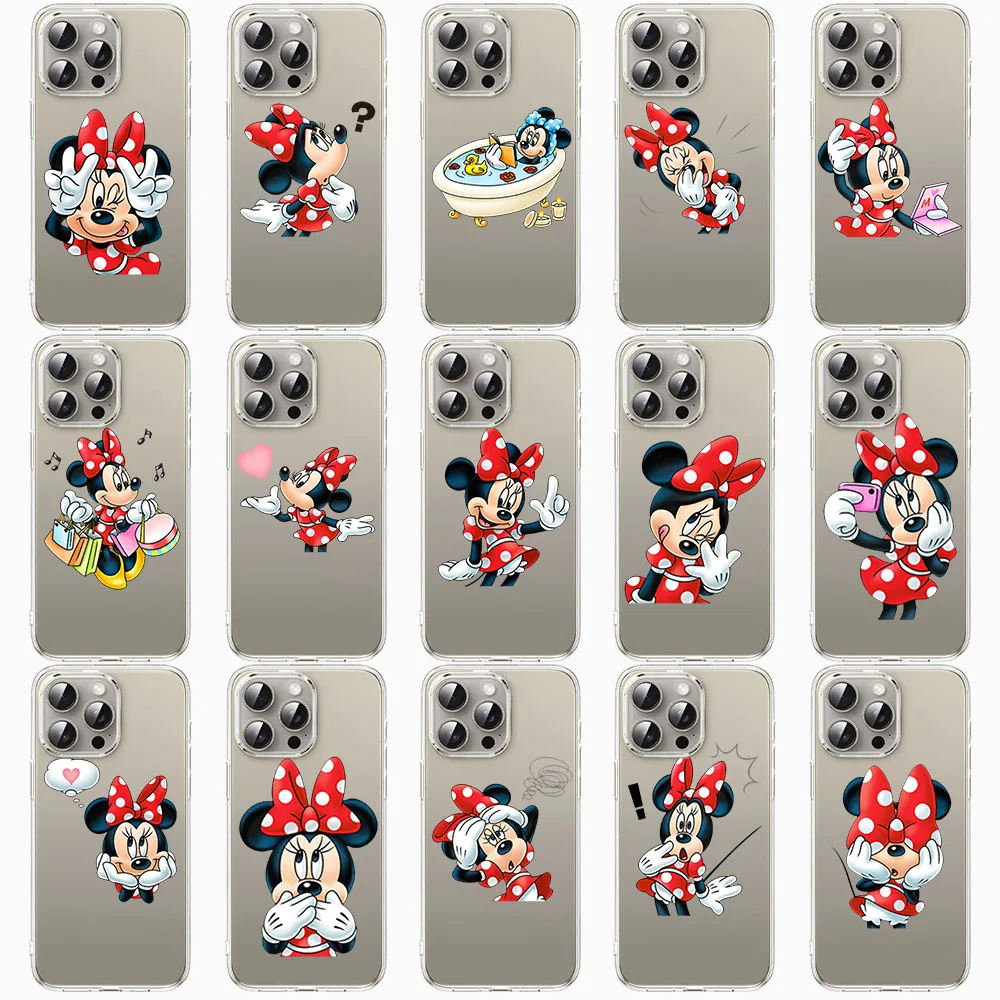 Y-21 Cute Minne Transparent Case for Samsung A01 A32 A34 A35 A42 5G A40S A70 A71 A72 Note 10 20 Ultra Plus Lite 8 9 M51