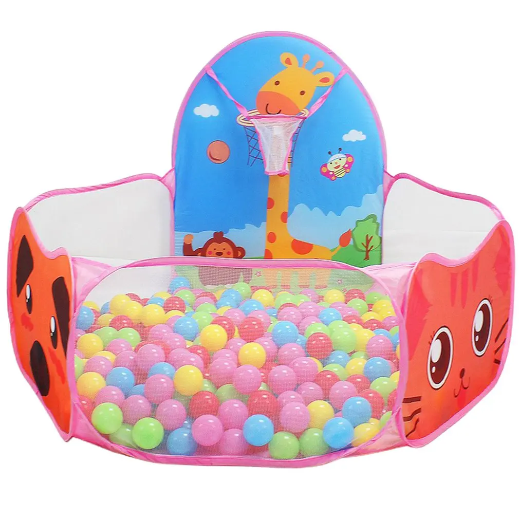 

1.2M Baby Playpen Playground Bebe Ball Pit Balls Dry Pool with Basketball Hoop Children’s Tent Park Portable Kids Balloons Toys