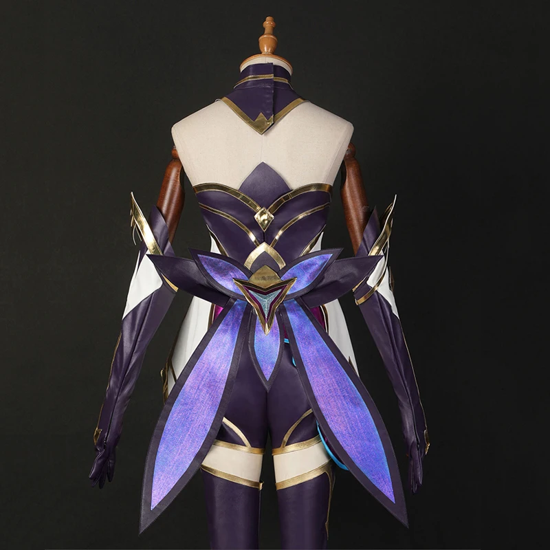 Фото Игра LOL Star Guardian Akali Косплей Костюм Платье из искусственной кожи Парик Сапоги по индивидуальному заказу Обувь Женская карнавальная форма для Хэллоуина №4