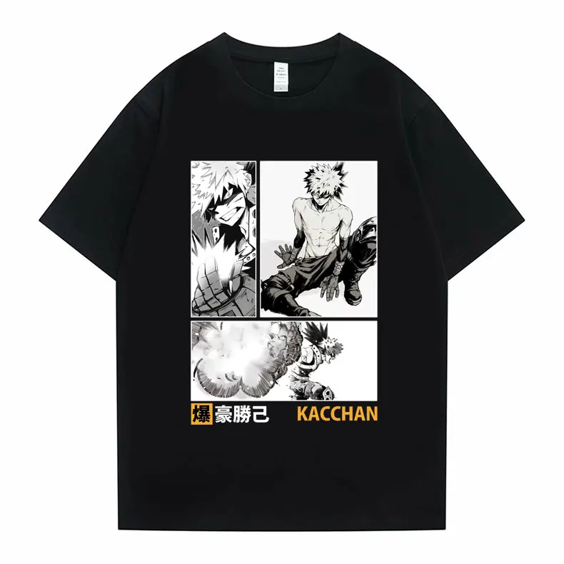 

Japan Anime My Hero Academia Bakugou Katsuki Print Essential Tshirt Short Sleeve Crew Neck Men Women Fashion Loose Casual Tees