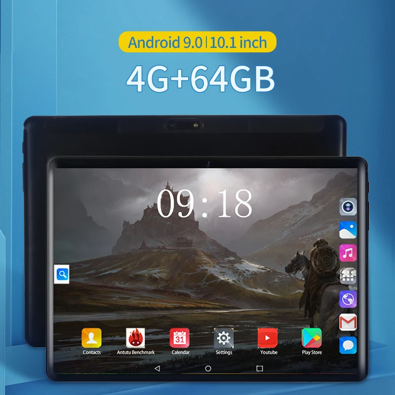 2023 Tablet PC 10.1 Inch 4G Lte Phablet Dual SIM Card Tablets 8 core 4GB+64GB IPS Screen Big Battery FM GPS Wi-Fi Bluetooth