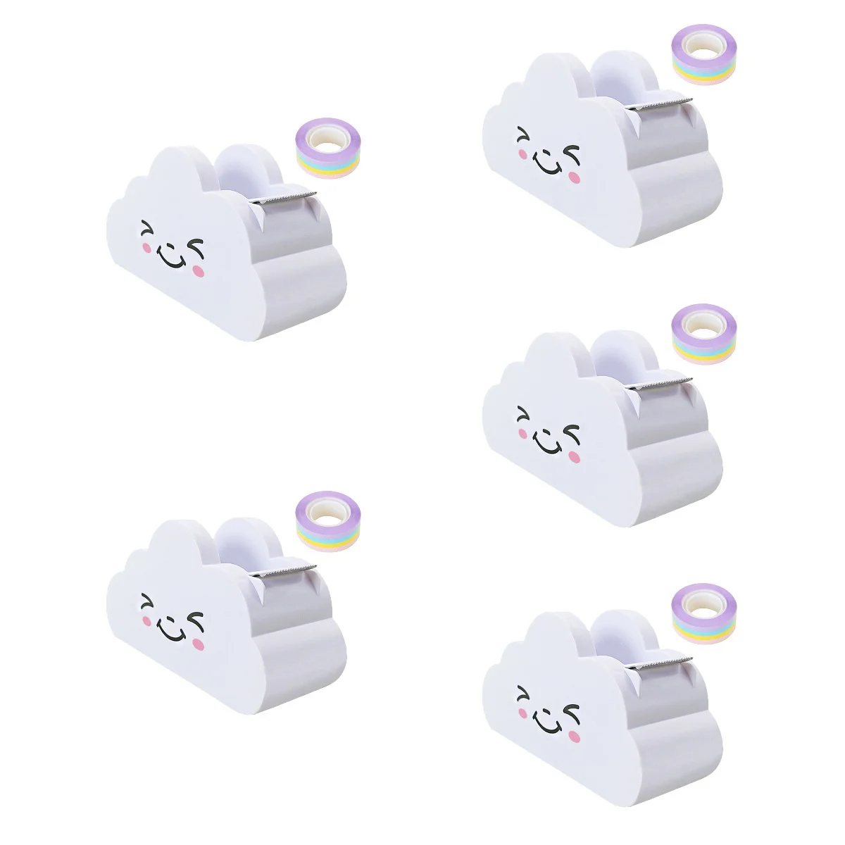 

Tape Dispenser Cutting Washicute Holder Desk Cartoon Table Novelty Rainbow Desktop Tool Kidspaper Roll Supplies School Tools Diy