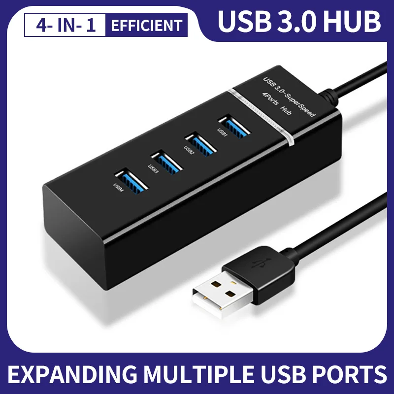 

10pcs USB HUB 4 Ports USB 2.0 3.0 HUB Splitter High Speed Multi USB Adapter Expander Cable For Desktop PC Mac Laptop Notebook