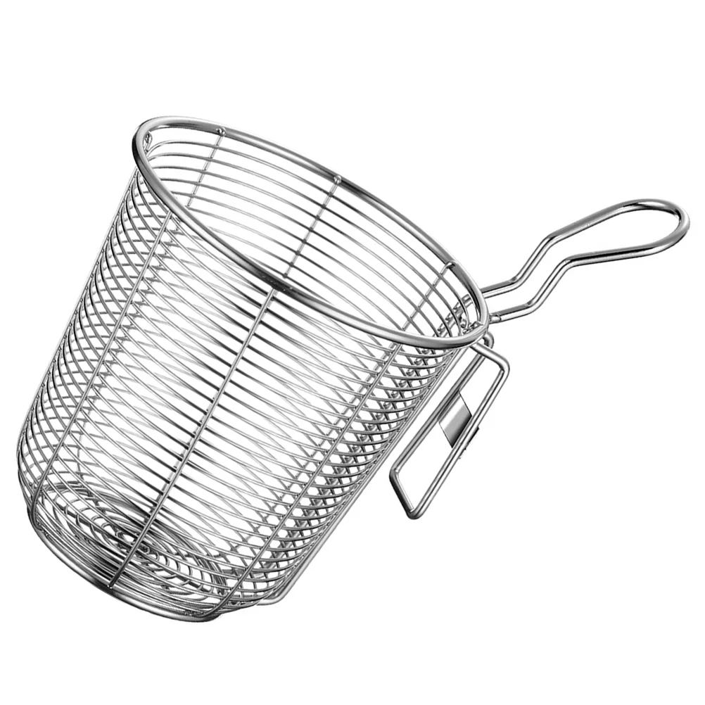 

Mesh Pasta Basket Stainless Strainer Fine Wire Mesh Sieve Easy Chopsticks Hot Pot Colander Skimmer Cooking Filter Spoon Ladle