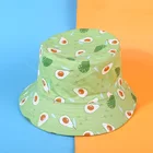 Панама с принтом авокадо, женская, мужская, летняя, в стиле хип-хоп, двусторонняя, с принтом фруктов, банан, арбуз, Пляжная, Рыбацкая шляпа, 2021