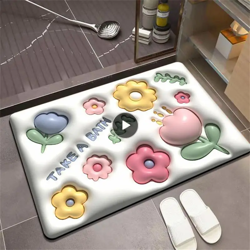 

Absorbent Carpet Diatom Mud 3d Kitchen Carpet Bathroom Expansion Ins Waterproof Floor Mat Fresh Cartoon Anti-slip Mat 40x60cm
