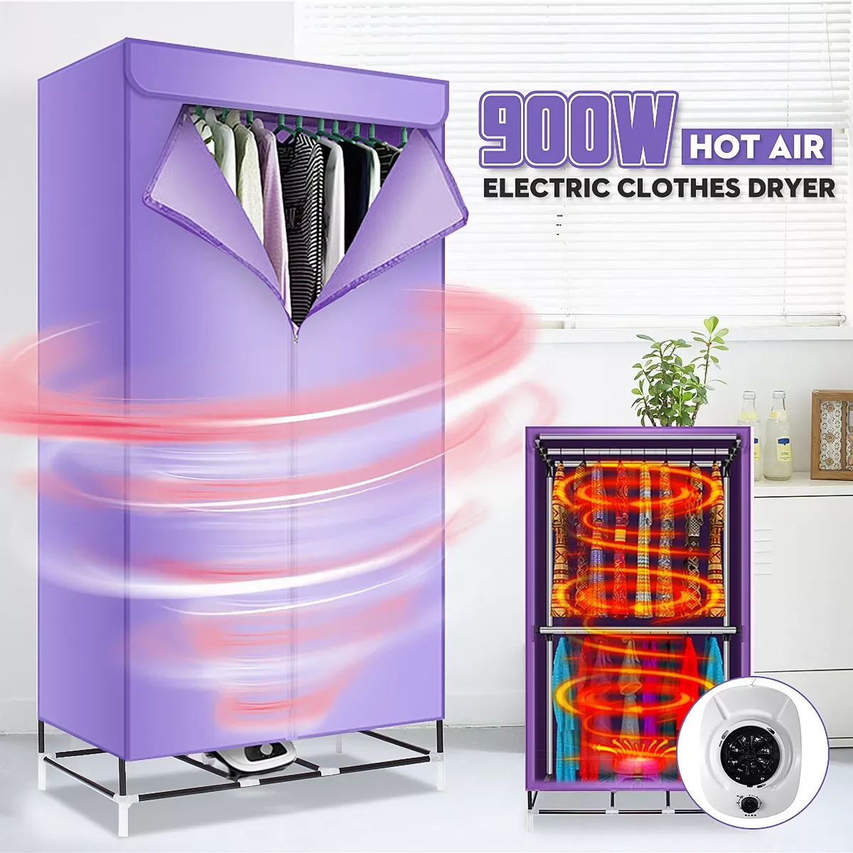 

Clothes Dryer Mini Folding Warm Air Baby Cloth Drying Machine Heater Hanger Wardrobe Laundry Clothing Rack
