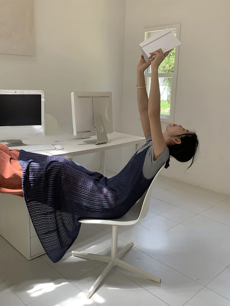 

Платье Korobov с вырезами и складками, женское мягкое вязаное платье с тонким разрезом и винтажной юбкой Y2k, корейская мода, платья для женщин