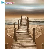 gatyztory frame painting by numbers landscape canvas drawing handpainted kits acrylic paints art unique gift wall decor 60%c3%9775cm