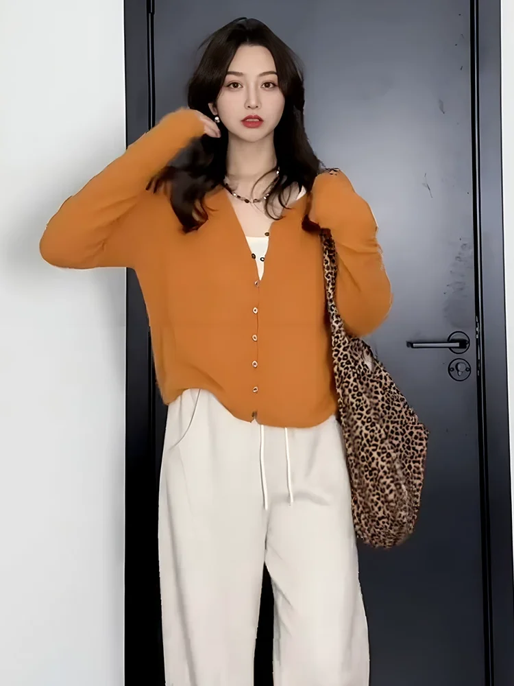 Большой размер Ленивый Мягкий клейкий свитер с длинными рукавами Вязаный