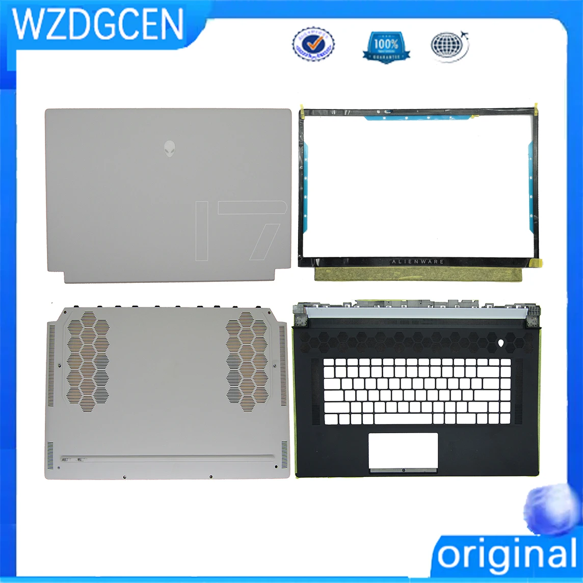 

Used For DELL Alienware X17 R1 R2 LCD Back Lid Cover Bezel Front Palmrest Upper Bottom base case Shell Housing