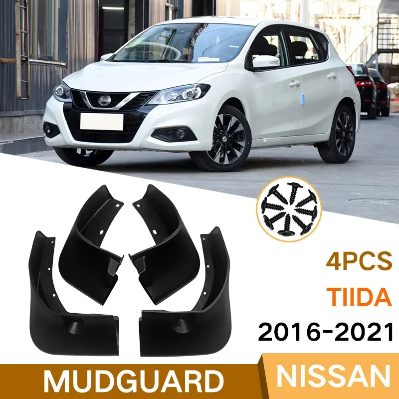 For Nissan Tida 2016-2021 black car mudguard Reduce dust Resist tire dirt accessories tools