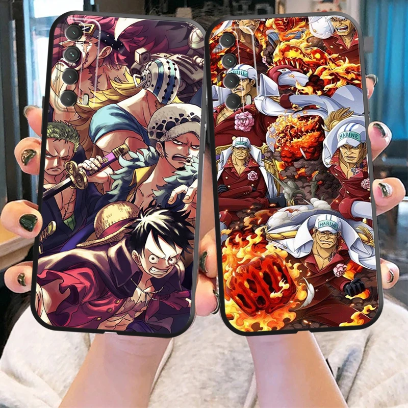 

Japan Anime One Piece Phone Case For Huawei Honor 7A 7X 8 8X 8C 9 V9 9A 9X 9 Lite 9X Lite Funda Soft Silicone Cover Black