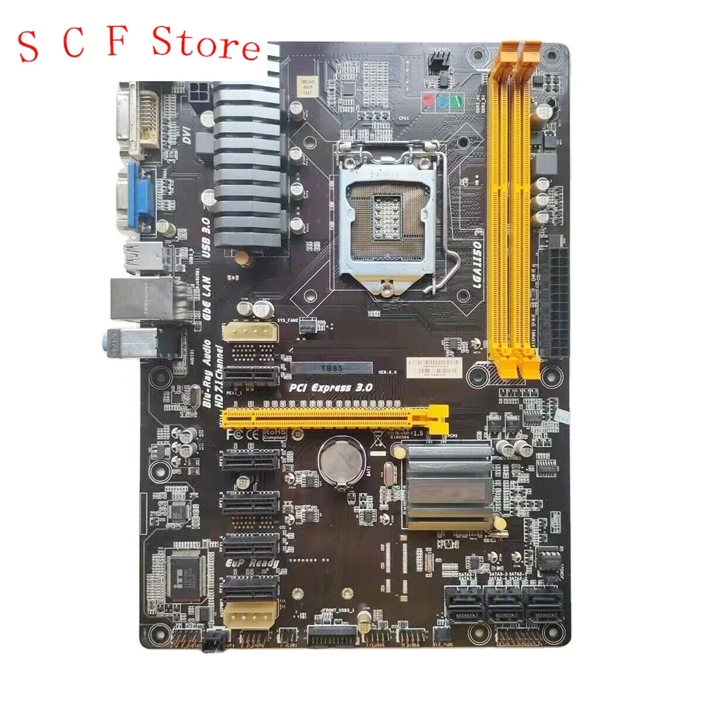 

Материнская плата DDR3 SATA 3 6GPU 6PCI-E B85 LGA 1150 16 Гб USB2.0 USB3.0 ATX Оригинальное качество для TB85 для Biostar Mining