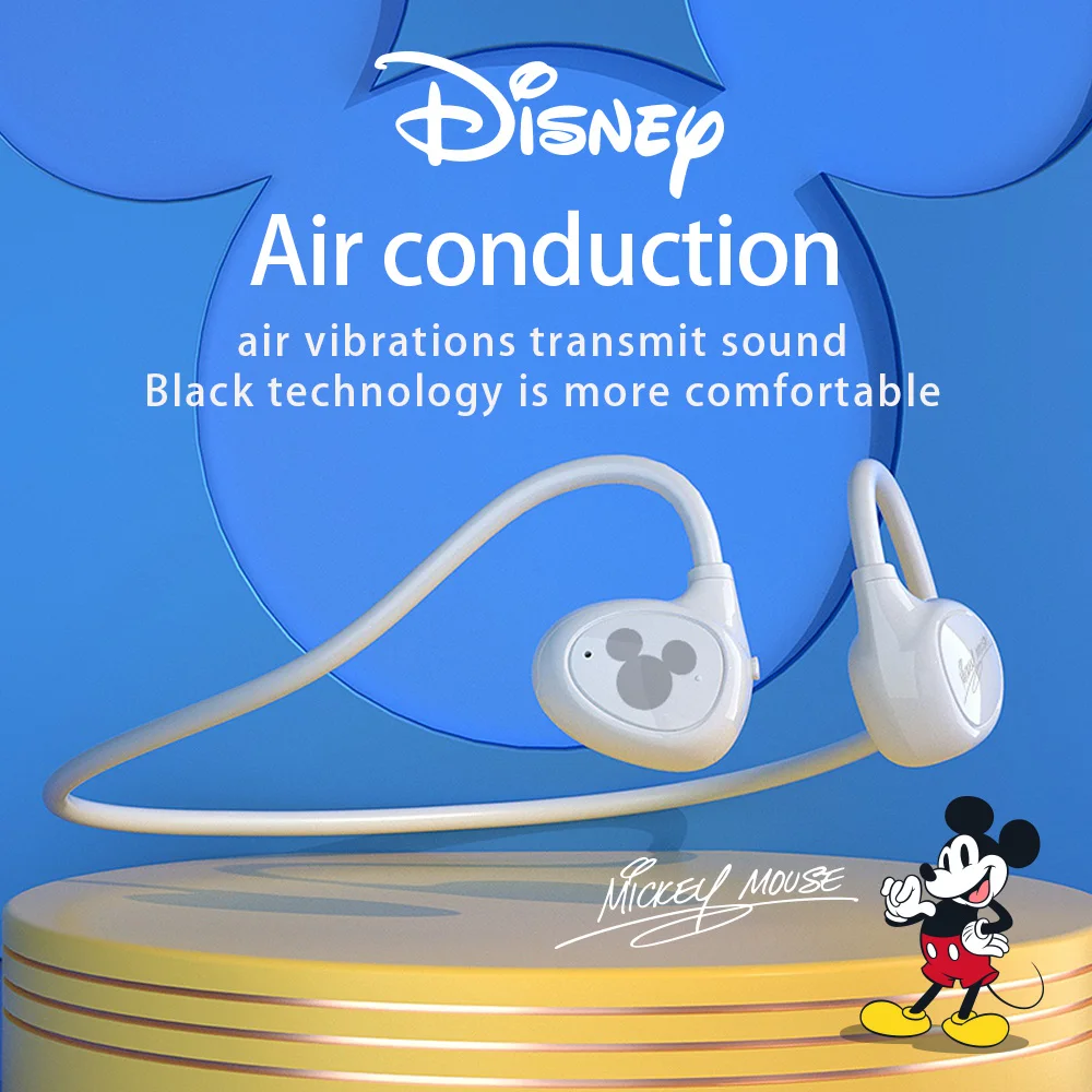 

2022 беспроводные наушники Disney LK09, проводящая воздух Bluetooth 5,0, гарнитура с сенсорным управлением, HiFi стерео наушники, водонепроницаемые наушники