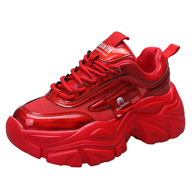 

Red Women Sneakers Woman New Fashion Thick Bottom Ladies Trainers White Platform Shoes Women Chunky Sneakers Zapatos De Mujer