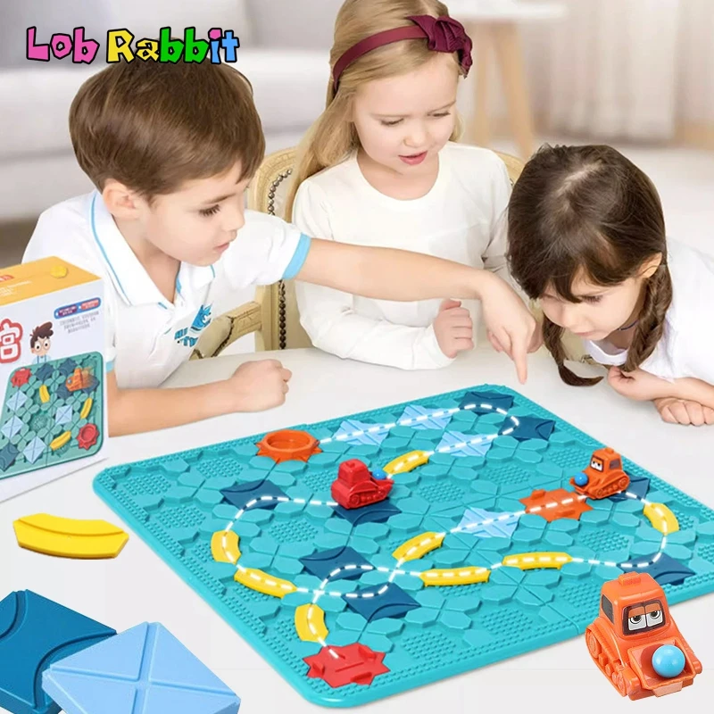 

Montessori Logic Board Games For Kids Maze Building Blocks Puzzle Car Track Toy STEM Difficulty Challenges Educational Game Toys