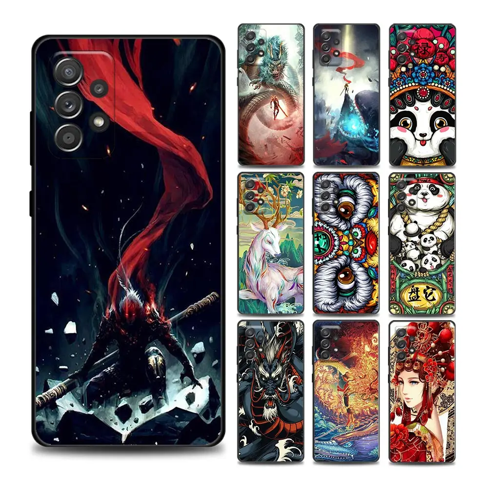 

Phone Case for Samsung A01 A02 S A03s A11 A12 A21s A32 5G A41 A72 5G A52s 5G A91 S Soft SiliconeChinese Art Goku
