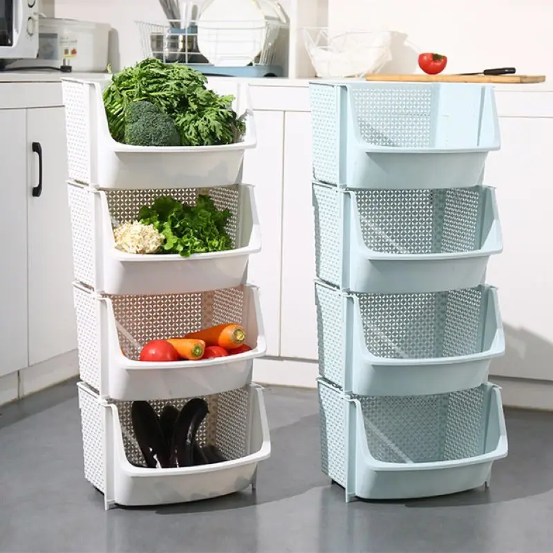 

Home Kitchen Shelf Floor-standing Multi-layer Vegetable Storage Basket Household Toys Snacks And Sundries Storage Rack New