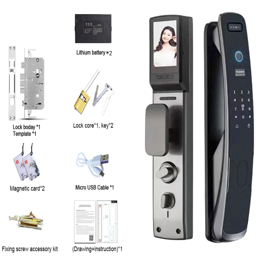 

WIFI visual fully automatic 3D facial recognition fingerprint lock password lock anti-theft electronic door lock