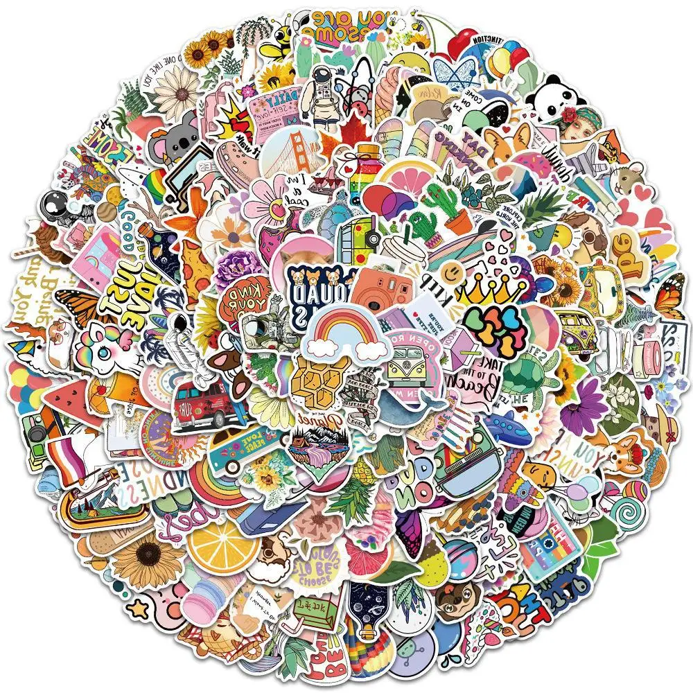 200 Pcs Mix and Match Graffiti Stickers Cute Cartoon Animals Sticker Vinyl Waterproof Decals for Laptop Teens Kids Adults Gift