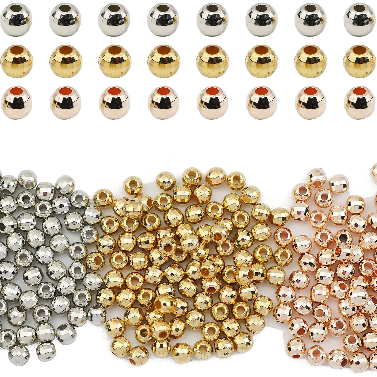 Ограненные Земля Бусины Круглый CCB Материал Свободные Проставки Для Ювелирных